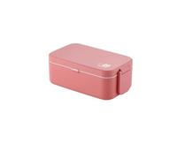 Food Container Microwavable Portable Japanese-Style Student Lunch Container Rectangular Separated Food Storage Box Outdoor(Pink 1 Layer)