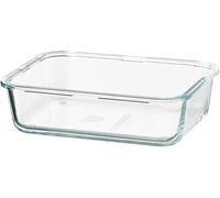 Food Container, Rectangular, Glass, 1.0 L, Assembled Size: Length: 21 cm Width: 15 cm Height: 6 cm Volume: 1.0 L