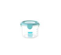 Food Container Set with Airtight Lids, Leak Proof Clear Plastic Kitchen Sealed Jar with Measuring Cup Grain Cooler Beans Nuts Conser(600ml blu)