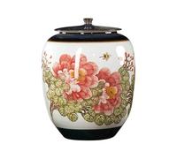 Food Containers Ceramic Rice Jar With Lid Household Barrel Medicinal Material Kitchen Flour Bucket Sto rage Porcelain Bottle Chinese Sealed Large-Capacity Pot
