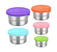 Food Containers in Stainless Steel, 5 Pieces, Neat Reusable Carrier with Lid, 550 g Lightweight Food for FIRS FIRS for Picnic for Cooking School for Cooking School Picnic