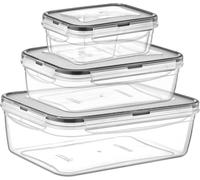 Food Containers, Plastic Food Storage Containers, Cereal Storage Containers, Food Storage Containers with Lids, Plastic Food Containers with Lids, 100% Leakproof BPA Free Kitchen Storage (3, Pcs)