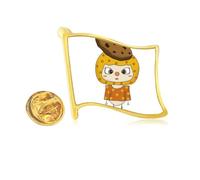 Food Cookie Sweet Snack Bake Delicious UU Golden Metal Flag Lapel Pin Badge