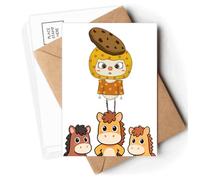 Food Cookie Sweet Snack Bake Delicious UU Postcards Envelopes Cards Mailing Year Horse