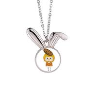 Food Cookie Sweet Snack Bake Delicious UU Rabbit Necklace Pendant Bunny Animal Jewelry Gift