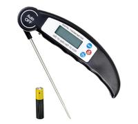 Food Cooking Thermometer, Instant Read Waterproof Digital Meat Thermometer With Backlight Long Probe For Kitchen BBQ Water Meat Cooking Food Grill Smoker Oil Fry Candy Making Outside Gril (Black)