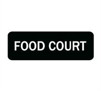Food Court Sign, 10 X 3 Inch Acrylic Plastic Sign With Symbols, Self-Adhesive, For Restaurant, Salons, Hotel, Motel, Rest Stops, Public Restrooms