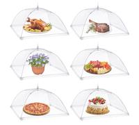Food Covers, 17 Inch Mesh Pop Up Food Cover, Cake Domes for Outdoors, Screen Tents, Parties Picnics, BBQs, Reusable and Collapsible (6 Pack)