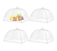 Food Covers, SPANLA 4 Pack Large and Tall Mesh Food Covers for Outside, 17"x17" Pop-Up Food Tent Umbrella for Outdoors, Screen Food Net, Parties Picnics, BBQs, Reusable and Collapsible