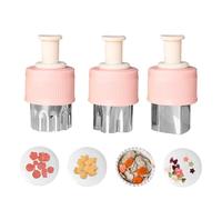 Food Cutter - 2.36 Inches Stainless Steel Fruit Shape Cutter | 3 Piece Mini Cutters | Fun Sandwich and Vegetable Moulds | Garnishing Tool Kit for Lunchbox Biscuits