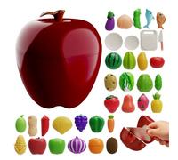 Food Cutting Set - Playfully Promotes Fine Motor with Vegetables from a Set of Artificial Fruits and Vegetables, Gift for Children 3 Years and Up, Develops Emoti Intelligence