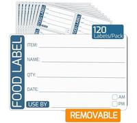 Food Date Labels - 120 Removable Food Labels Stickers for Storage | Strong Adhesive, Perfect Size Use by Date Stickers 68 x 45mm, Easy Peel Off Leaving No Sticky Residue, by Innoveem