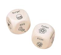 Food Decision Dice | 2 PCS Wooden Funny Dice with 12 Food Patterns | Funny Durable Dinner Decider Dice for Chefs, Foodies and Takeout Lovers