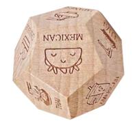 Food Decision Dice, Food Cube for Couples, Small Dinner Decision Dice, Wooden Food Dice Game, Decision Cube with 12 Sides for Date Night, Portable Food Dice Decision