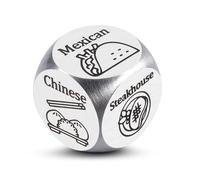 Food Decision Dice, Sotcking Stuffers for Adults Women Men, Date Night Dice Couples Gift, Christmas White Elephant Gifts for Adults, 6th Anniversary Iron Gifts, 11th Anniversary Steel Gift for Her Him