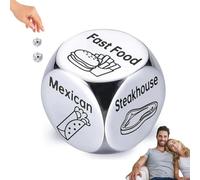Food Decision Dice, Stainless Steel Engraved Food Decision Dice, Funny Gifts for Him Her, Anniversary Steel Foods Decisions Dices, Sentimental Gifts for Christmas Birthday Stocking Stuffers