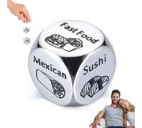 Food Decision Dice, Stainless Steel Engraved Food Decision Dice, Funny Gifts for Him Her, Anniversary Steel Foods Decisions Dices, Sentimental Gifts for Christmas Birthday Stocking Stuffers