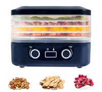 Food Dehydrator 5 Tray Food Dryer Machine Temperature Adjustable Control Freeze Dryer Machine with LCD Display Timer, Meat and Fruit Dehydrator for Drying Fruits Vegetable Jerky Pet Treat (Blue)