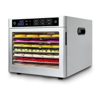 Food Dehydrator 8 Trays, oiyocemo 6 Presets for Fruits, Veggie, Meats, Herbs, Ferment, Warm, 85°C Temperature Control, 24H Timer, 500W Dehydrator Machine, Stainless Steel, Recipe Included
