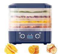 Food Dehydrator, Electric Food Dryer with 5 Layer Trays, 35-70°C Adjustable Temperature & 48-Hour Timer, Compact Dehydrator for Drying Fruits, Vegetables, Pet Treats