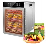 Food Dehydrator for Jerky,10 Stainless Steel Trays,9ft² Meat Dehydrator with Digital Timer & 86℉-194℉ Temp Control,4 Presets,800W Electric Dehydrator Machine for Fruit,Herbs,Yogurt,Pet Treats