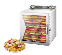 Food Dehydrator Machine, Electric Dryer with 12-Hour Timer, 12 Layers, 0-90℃ Temperature Control, Stainless Steel, Ideal for Preserving Fruits, Vegetables, Jerky
