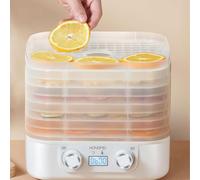 Food Dehydrator Machine with 5 Trays, Digital Timer, Temperature Control for Jerky, Herbs, Fruits, Meat, Dog Treats & Yogurt(White)