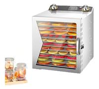 Food Dehydrator Machine with 6-Layer Design, 360° Fan, and Temperature Control (35~90°C) for Drying Fruits, Vegetables, Meat, Herbs, and Seeds