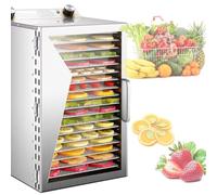 Food Dehydrator Machine with Adjustable Temperature 30-90℃ and Timer, Stainless Steel, 12-Layer for Dehydrating Fruits, Vegetables, and Meat