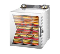 Food Dehydrator, Stainless Steel Commercial Dryer, 8-18 Layers, 3D Uniform Heating, Smart Timer 1-12 Hours, Knob Control for Fruits, Jerky, Healthy Snacks