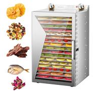 Food Dehydrator, Stainless Steel Fruit Dryer with 12 Hours Timer, 12/18 Electric Food Preserver Machine, With Digital Adjustable Timer & Temperature Control, Fruit Dehydrator For Fruit & Jerky