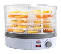 Food Dehydrator Stainless Steel White 5-Tier 32x32x27cm 245W LCD Digital Compact