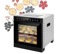 Food Dehydrator with Glass Door, Adjustable Thermostat & Timer, Removable Trays - Ideal for Drying Fruit Snacks and Yogurt, Compact Design for Small Kitchens