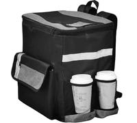 Food Delivery Backpack - Insulated Lunch Box with 4 Cup Pockets | Waterproof Backpack for Food Delivery, Camping, Beach, Picnic, Home Use, Wings Storage Bag, Mesh Bag, Please refer to the description