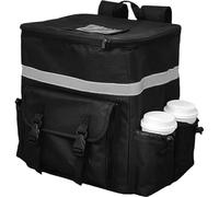 Food Delivery Backpack - Insulated Thermal Carrier Heat Retaining Pizza Bag | Waterproof Travel Bag with Four Cup Holders Large Storage Backpack for Cam, Double Buckle, Se référer au descriptif, Refer