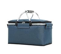 Food Delivery Bag Super Large Outdoor Picnic Basket Cooler Case Box Thermal Insulated Bag Collapsible Foldable Aluminum Frame Foil(Blue)
