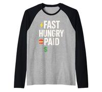 Food Delivery Driver Gig Hustle Rider Courier Rainy Day Raglan Baseball Tee
