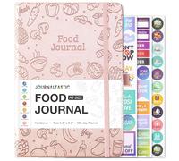 Food Diary - Food Journal Undated 6 Months for Weight Loss, Meal Planner to Count Calories, 5.8" x 8.3", Keep Healthy Diet & Achieve Fitness Goals - Pink