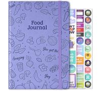 Food Diary - Food Journal Undated 6 Months for Weight Loss, Meal Planner to Count Calories, 5.8" x 8.3", Keep Healthy Diet & Achieve Fitness Goals - Purple