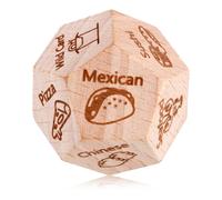 Food Dice Couples Gifts, Wooden Date Night Dice Fun Dinner Decider Decision for Anniversary Valentines Christmas Birthday Ideas Gift Ready for Him Her Boyfriends Girlfriends Husband Wife