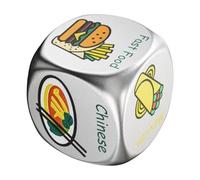 Food Dice for Couples - Colorful Dinner Meal Board Game, Decision Making Stainless Steel Dice, Fun Date Night Idea, Gourmet Food Picker | For Valentine's Day Birthday Family 1x1x1 Inch