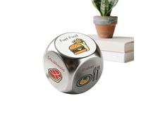 Food Dice for Couples Metal 6-Side Office Dinner What to Eat Decider | Dating Dessert Dice for Women Men Spouses Families Friends Roommates Events Home Travel Parties Gatherings Office