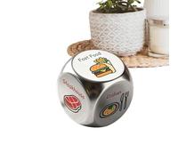 Food Dice for Couples Metal 6-Side Office Dinner What to Eat Decider | Party Dinner Choice Dice for Women Men Spouses Families Friends Roommates Dating Gatherings Events Home Travel Office
