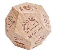 Food Dice for Couples, Wooden Food Decision Dice, Takeaway Dice, Reusable Dinner Decider Dice, 12-Side Food Dice Decider for Friends Him Her