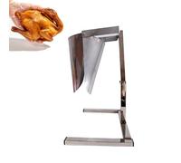 Food Dispensing Tool, Stainless Steel Feeding Hopper with Adjustable Opening, Manual Package Funnel for Poultry and Restaurant Use, Lift Bracket Included