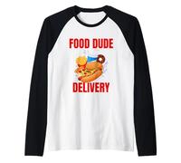 Food Dude Delivery Dashing Dasher Bringing Out the Eats Raglan Baseball Tee