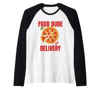 Food Dude Delivery Dashing Dasher Bringing Out the Eats Raglan Baseball Tee