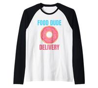 Food Dude Delivery Dashing with Donuts Raglan Baseball Tee