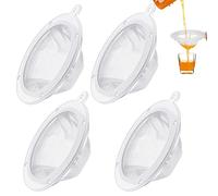 Food Filter Strainer 4 Pieces 200 Mesh Filter Mesh Plastic Fine Mesh Strainer Mesh Juice Strainer Yogurt Juice Filter Nylon Food Yogurt Mesh Sieve for Filtering Juice Milk Honey 5 Inch Kitchen Funnels