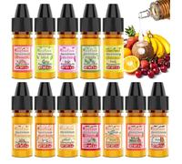 Food Flavouring Oil - 12 Concentrated Flavour Drops, Food Grade Lip Gloss Flavour Oil, Orange Strawberry Cake Batter Mint Coconut Extract for Baking, Desserts, Cooking - 6ml
